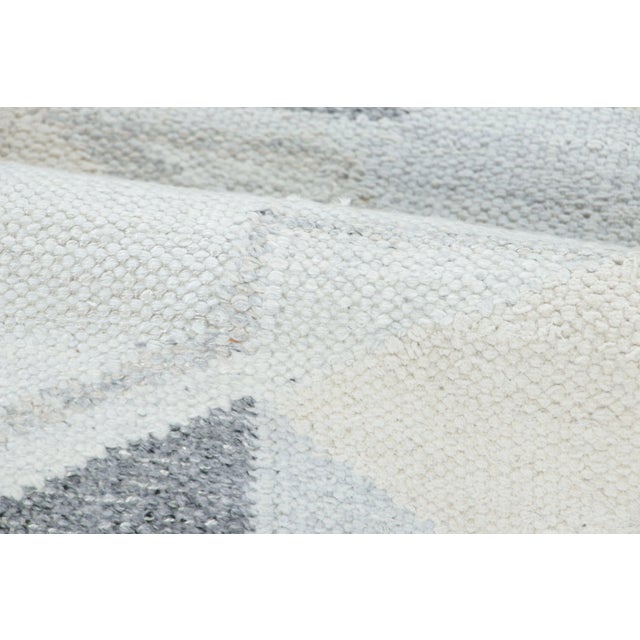 Rug & Kilim’s Scandinavian-Inspired Runner Rug, Gray and Blue Geometric Patterns For Sale In New York - Image 6 of 7