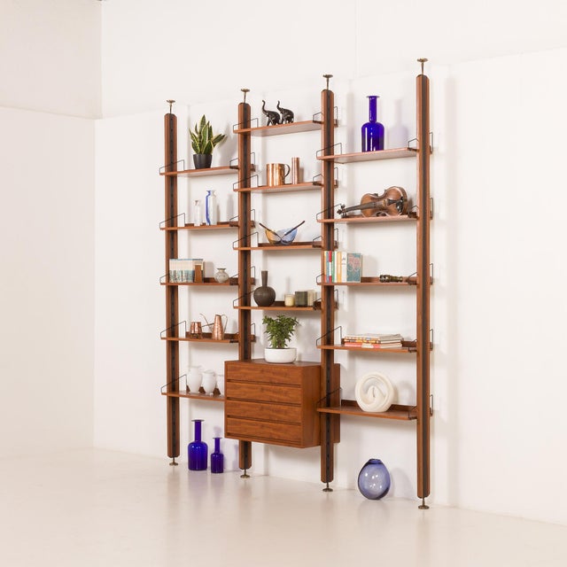 Mid-Century Modern Italian Teak Wall Unit, 1960s For Sale - Image 16 of 16