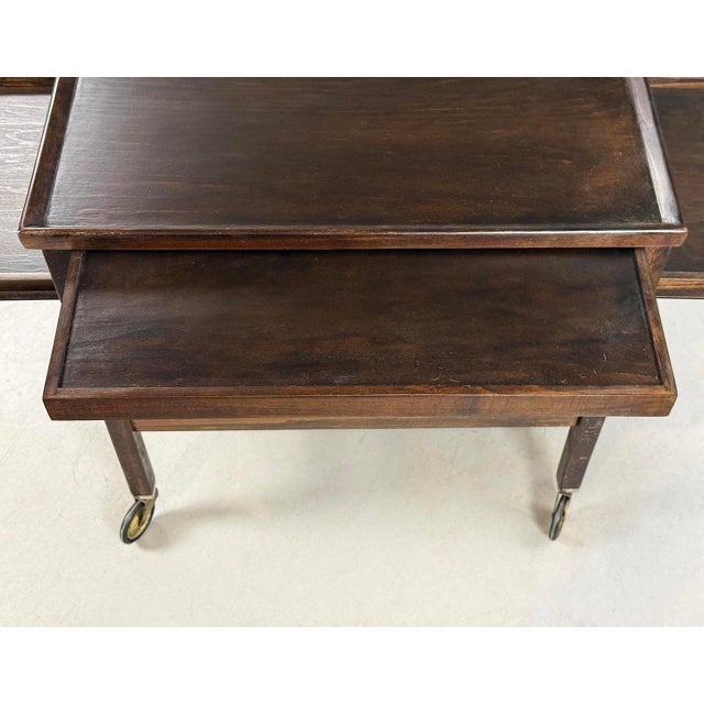 Antique Serving Trolley with Folding Side Panels by Thonet, 1930s For Sale - Image 6 of 9