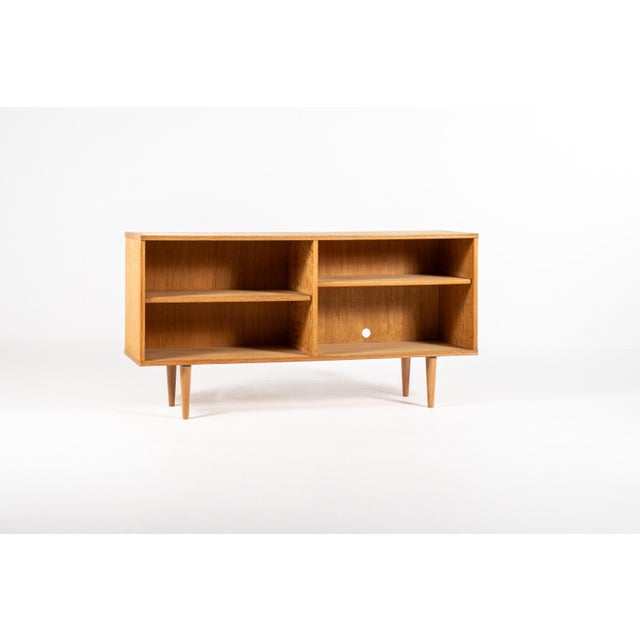Brown Vintage Danish Low Oak Bookcase, 1960s For Sale - Image 8 of 10