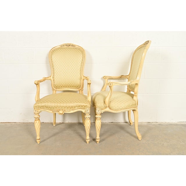 Karges French Regency Louis XVI Cream Lacquered Dining Chairs, Set of Eight For Sale - Image 12 of 15