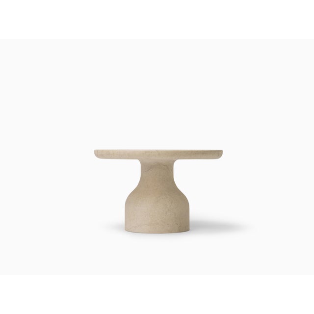 Peso Minimalist Round Side Table in Limestone by Depping & Jørgensen For Sale - Image 10 of 10