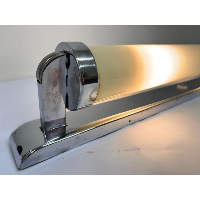 Large Bauhaus Chrome Wall Lamp, Former Czechoslovakia, 1930s For Sale - Image 4 of 9