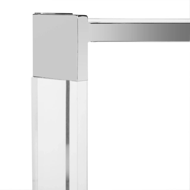 Acrylic Console Table, Silver & Clear For Sale - Image 4 of 7