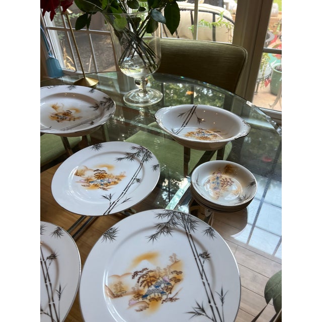 White 1970s Collection of Asian Style Plates and Serving Pieces- Set of 21 For Sale - Image 8 of 8