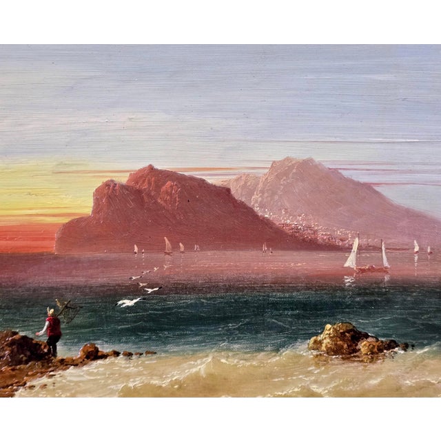 Early 19th Century Christian Friedrich Thöming -View of Capri From Salerno Side-19th Century Oil Painting For Sale - Image 5 of 10