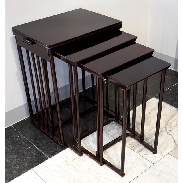 Art Nouveau Nesting Tables from Josef Hoffmann, 1906, Set of 4 For Sale - Image 3 of 9