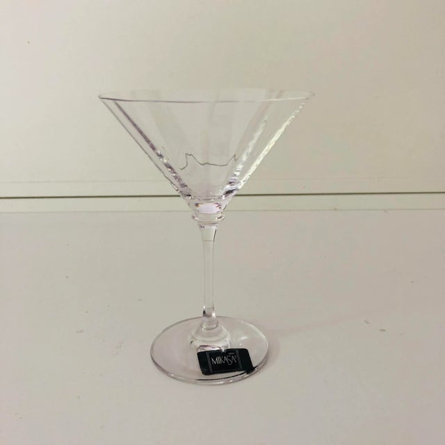 Contemporary Contemporary Mikasa Crystal "Stephanie" Martini Glass For Sale - Image 3 of 7