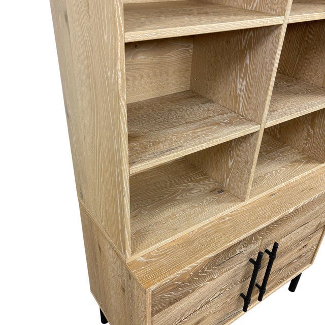 Wood Arhaus Sullivan Bookcase With Cabinet Base For Sale - Image 7 of 8