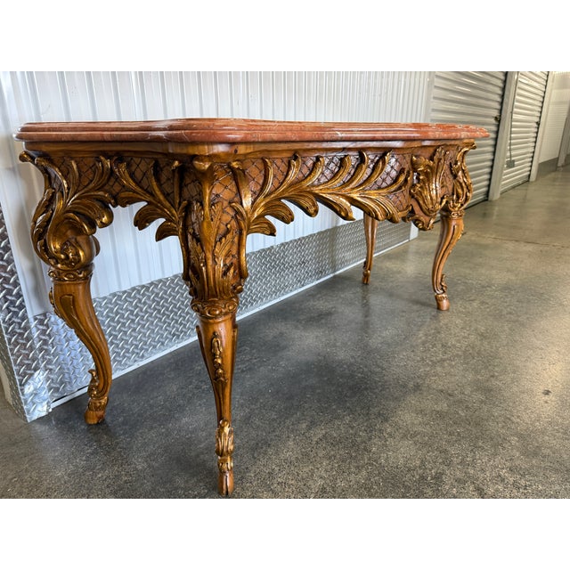 William Switzer Large William Switzer Louis 16th Rouge Marble Top Console Table For Sale - Image 4 of 18