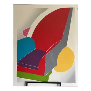 Memphis 1980’s “There Chair" Postmodern Still Life Limited Lithograph by J. Jamo