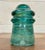 Vintage Hemingray No 9 Aqua Glass Insulator For Sale - Image 4 of 9
