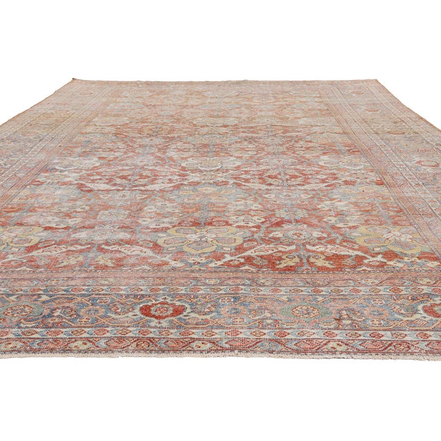 Rustic Antique Persian Mahal Rug, 08'00 X 12'07 For Sale - Image 3 of 10