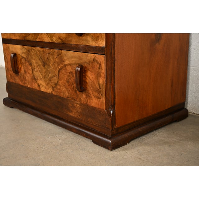 Donald Deskey Style Art Deco Burl Wood Gentleman's Chest, Circa 1930s For Sale - Image 12 of 16