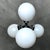 Space Age Chandelier in Chromed Metal with 4 White Opaline Glass Globes, 1970s For Sale - Image 4 of 12
