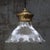 Vintage Industrial Glass and Brass Pendant Light from Holophane For Sale - Image 6 of 8
