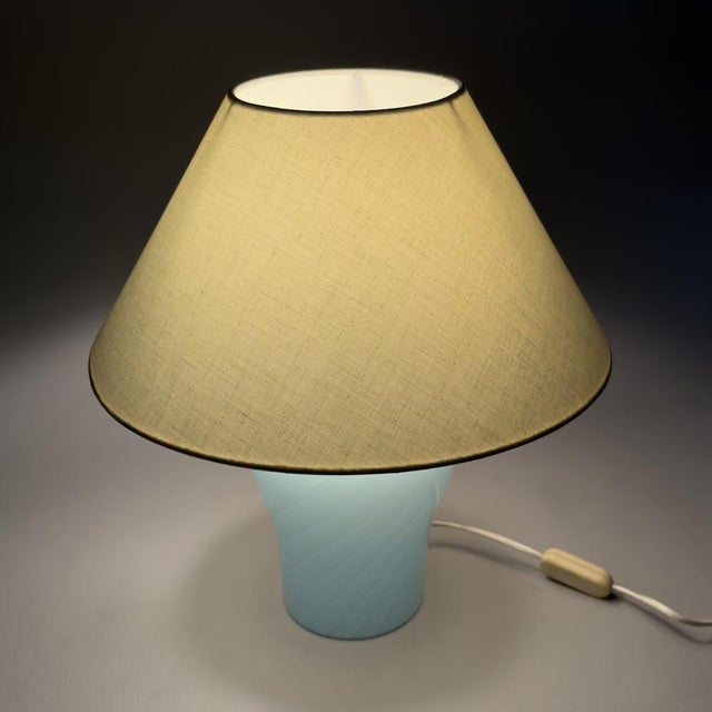 Metal Blue Spiral Murano Glass Table Lamp from Davinci, 1970s For Sale - Image 7 of 15