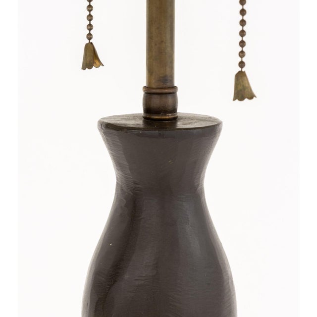 Late 20th Century Modern Giacometti Style Patinated Bronze Table Lamp For Sale In New York - Image 6 of 7