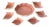 Darling Coastal Pink & White Ceramic Bowl Set- 7 Pieces For Sale