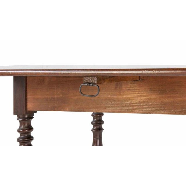 1950s Small Mahogany Side Table with Turned Columns, Italy, 1950s For Sale - Image 5 of 9