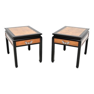 Vintage Burr Elm Side Tables by Raymond Sobota, 1980, Set of 2 For Sale