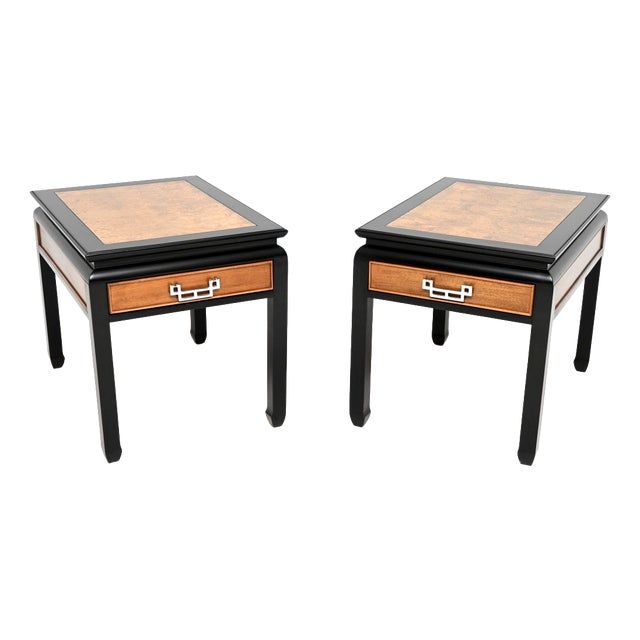 Vintage Burr Elm Side Tables by Raymond Sobota, 1980, Set of 2 For Sale