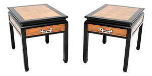 Vintage Burr Elm Side Tables by Raymond Sobota, 1980, Set of 2