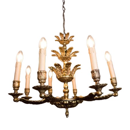 Mid-Century French Figurative Chandelier, 1950s For Sale
