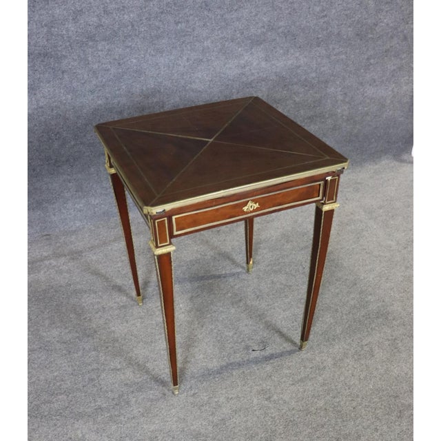 Early 20th Century Fine French Mahogany and Felt Games or Napkin Louis XVI Table For Sale - Image 10 of 10