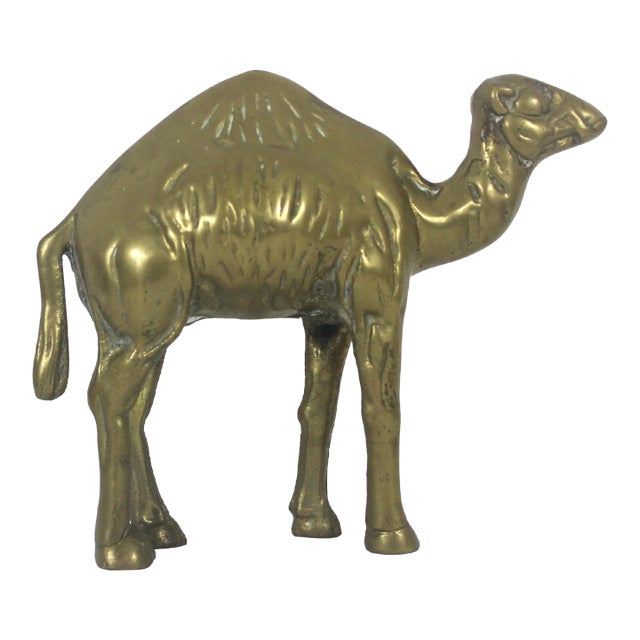 Large Vintage Solid Brass Camel Vintage Brass With Patina For Sale