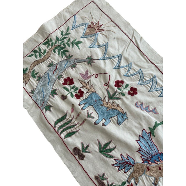 Textile Winged Horse Suzani Wall Hanging For Sale - Image 7 of 7