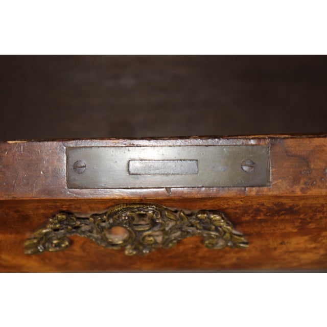 Brown Vintage English Burled Wood Ball & Claw Foot 3 Drawer Commode C. 1950's For Sale - Image 8 of 13