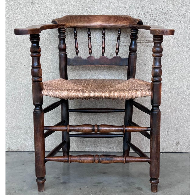 Mid 20th Century Pair of Spanish Horseshoe Back and Cane Armchairs For Sale - Image 4 of 18