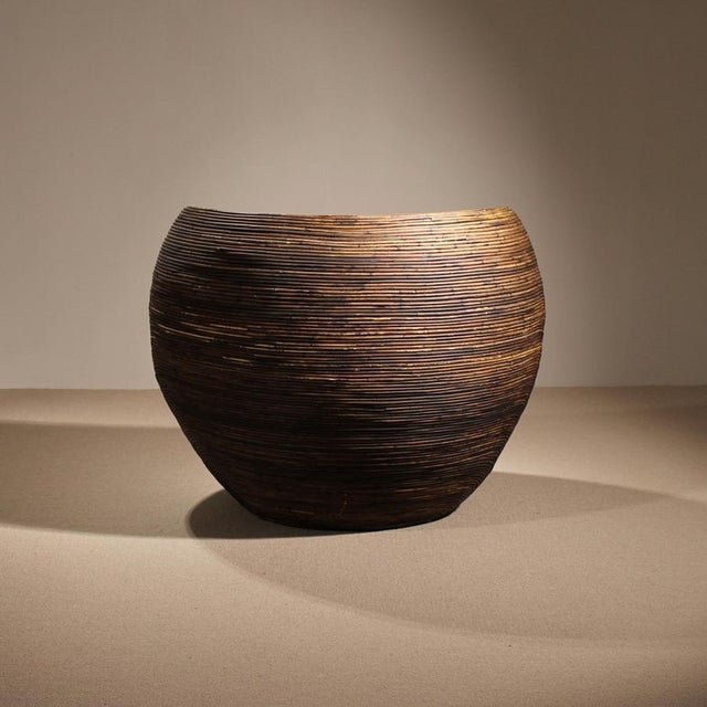 Pot Chair in Pencil Reed Bamboo, Italy, 1970s For Sale - Image 4 of 9