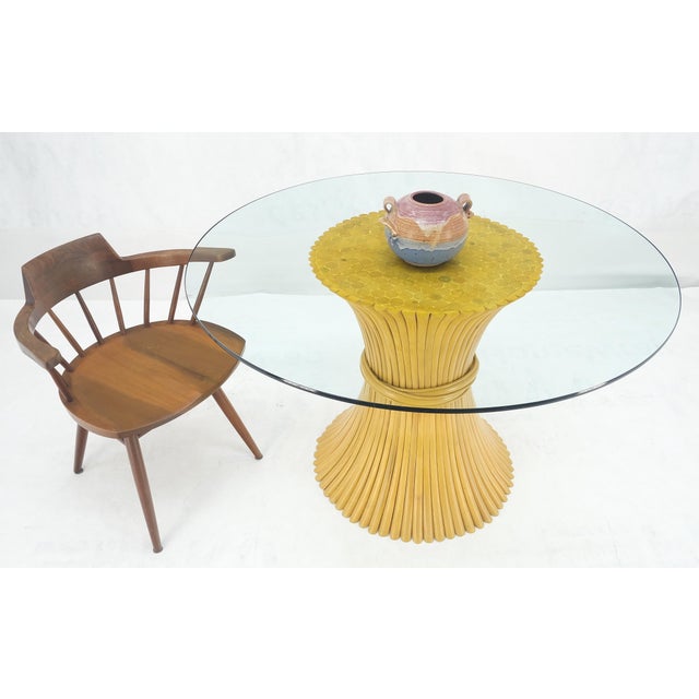 Sheaf of Bamboo Base Glass 48" Round Top Dining Center Table Mid Century Modern For Sale - Image 10 of 10