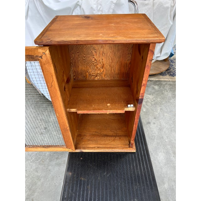 Mid Century Natural Wood Knotty Pine Cabinet, Wire Door Panel, Farmhouse, Cabin, Lodge, Rustic, Folk Art. Arts and Crafts, Ranch For Sale - Image 9 of 9