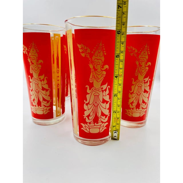 Mid-Century Goddess/Princess Tall Tumblers or Highball Glasses - Set of 8 For Sale - Image 10 of 12