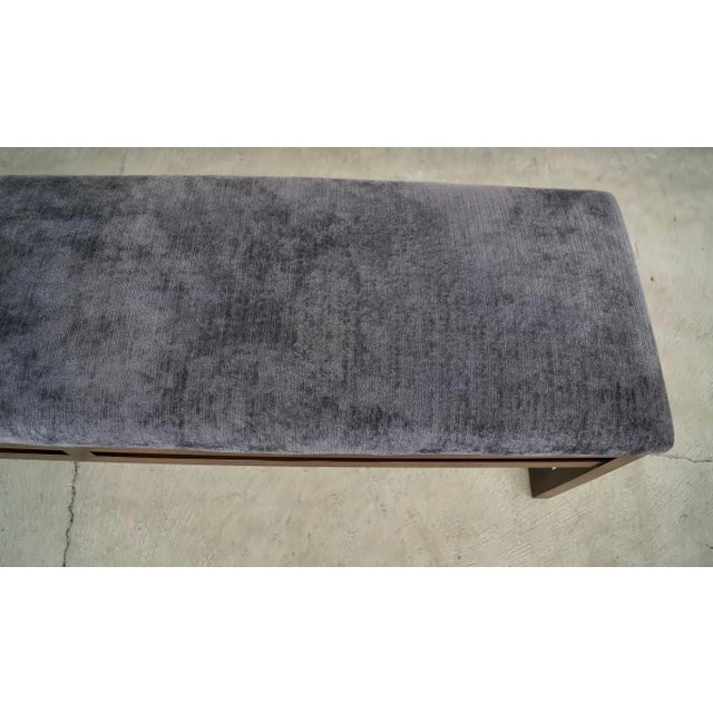 2000’s Postmodern Sled Bench in Chenille For Sale - Image 11 of 12