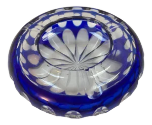 Bavaria Germany Cobalt Blue Crystal Ashtray