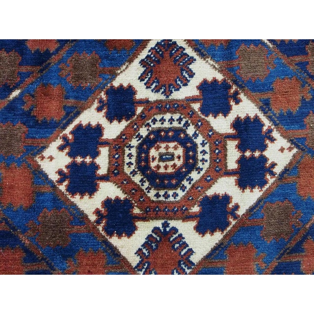 Vintage Afghan Hand-Knotted Turkmen Wool Rug, 1950s For Sale - Image 12 of 13