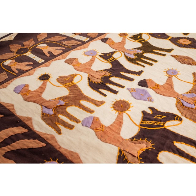Vintage Hand-Stitched Kanduri Cloth With Animal and Tree of Life Appliqué, India, C. 1950s For Sale - Image 10 of 18