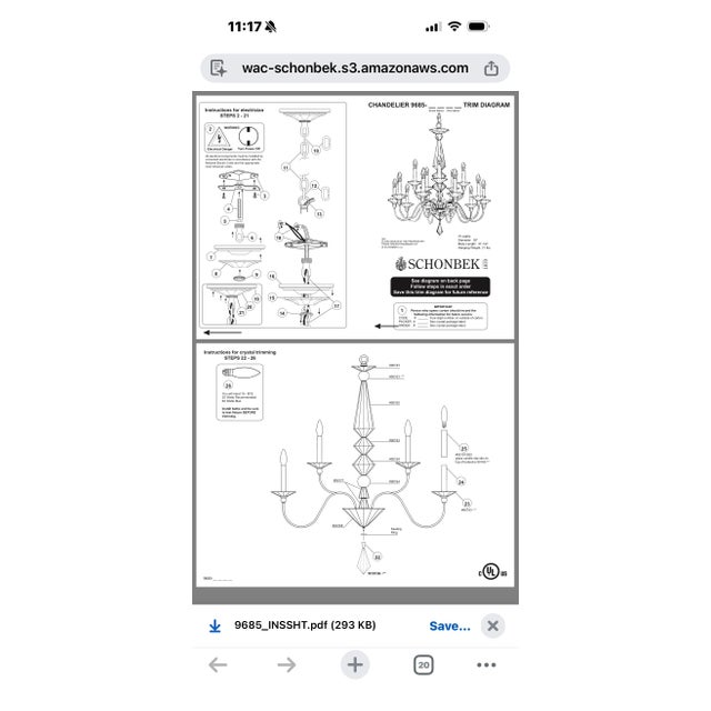 Shonbek Jasmine 15 Light 110v Chandelier in Silver With Clear Optic Crystal Excellent Condition For Sale In Atlanta - Image 6 of 6