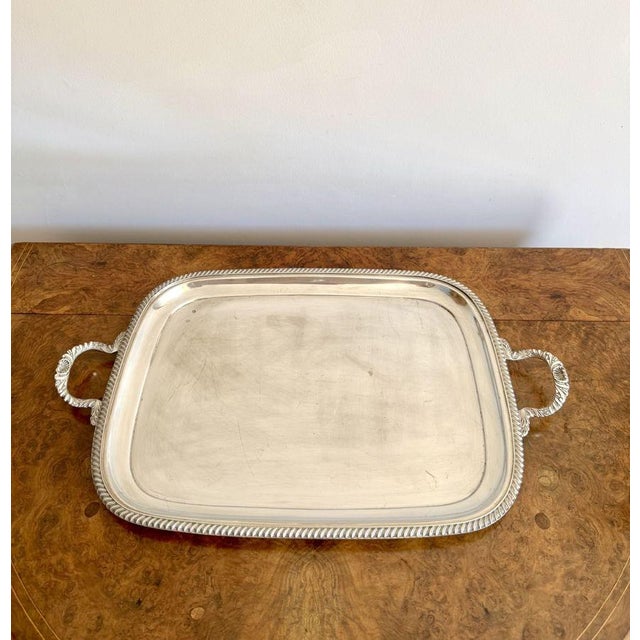 Antique Edwardian Silver-Plated Tray, 1900s For Sale - Image 3 of 4
