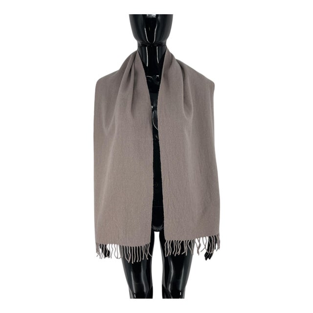 Yves Saint Laurent Grey Solid 100% Wool Scarf For Sale