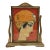 Contemporary Mary Maguire Girl in a Turban Giclee With Hand Watercoloring in Vintage Standing Frame For Sale