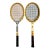 Vintage Americana Boho Chic Wood Wilson Tennis Rackets Decorative Wall Objects - Set of 2. For Sale