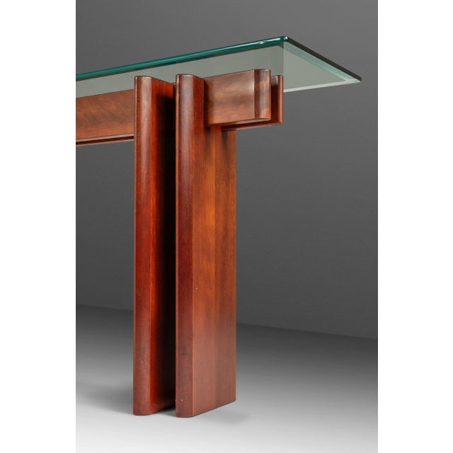 Danish Mid-Century Modern Console Table in Teak W/ Glass Top by Gustav Gaarde for Trekanten, Denmark, C. 1970s For Sale - Image 14 of 18