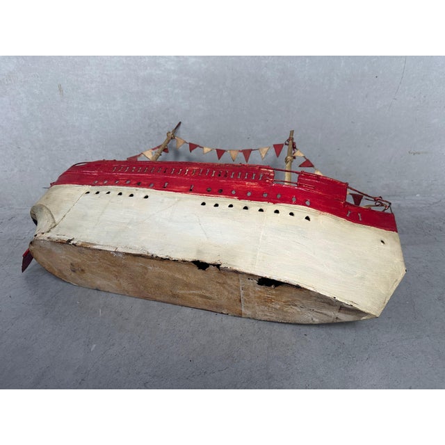 Brutalist Steamer Model Boat by Emmanuel Hiel, 1940s For Sale - Image 9 of 16