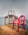 Set of 2, Goma armchair (Red) & goma bar chair by Made By Choice Dimensions: 55 x 55 x 85 cm (Armchair), 50 x 50 x 105 cm...