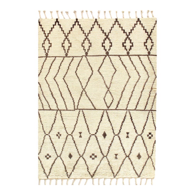 Pasargad DC Ivory Fine Hand Knotted Moroccon Rug For Sale